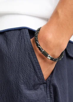 Pop braided leather bracelet