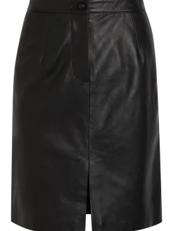 Popeye leather knee-length skirt