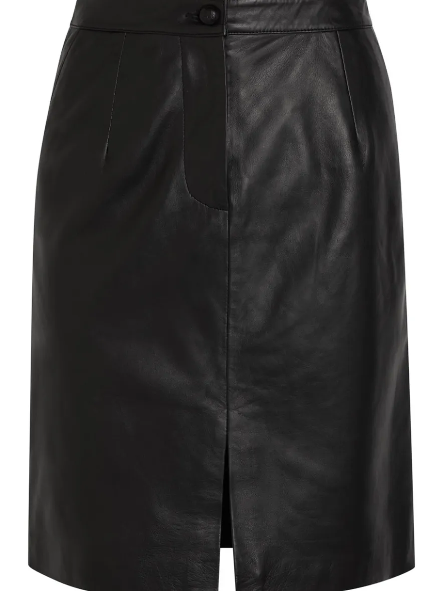 Popeye leather knee-length skirt