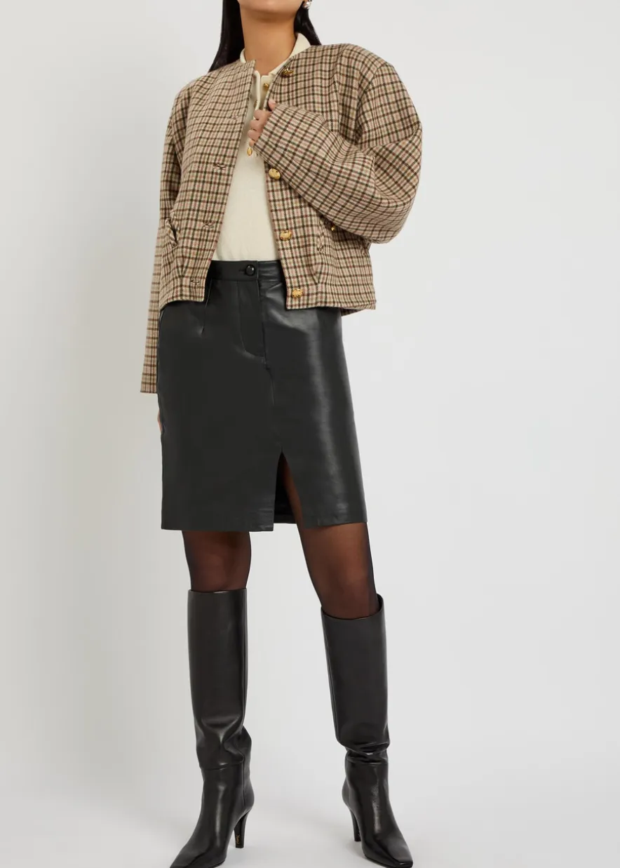 Popeye leather knee-length skirt