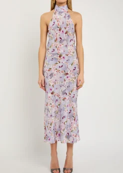 Poppy floral-print silk midi dress