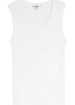 Poppy ribbed cotton-blend tank