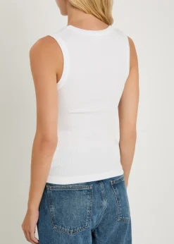 Poppy ribbed cotton-blend tank