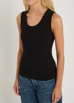 Poppy ribbed cotton-blend tank