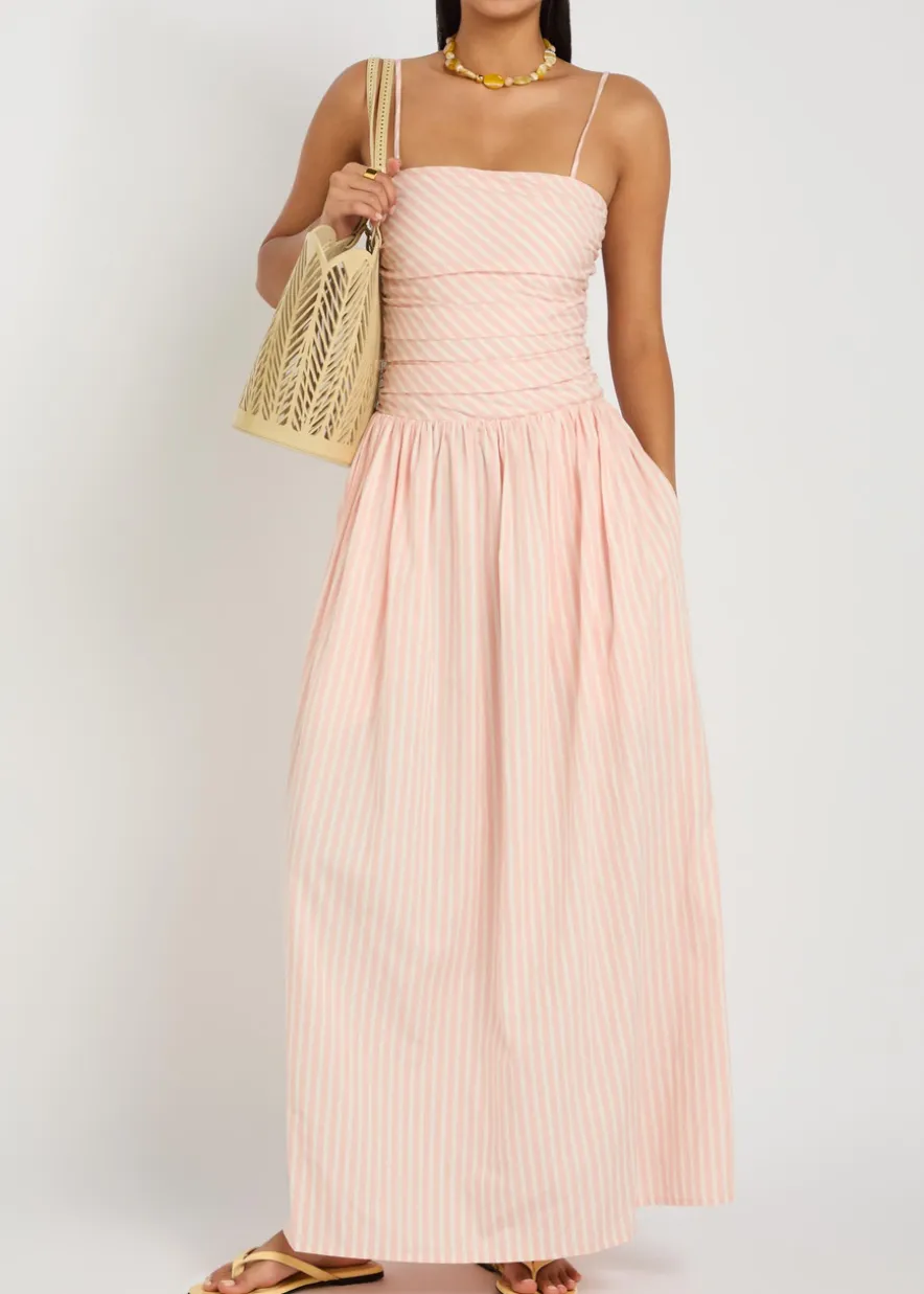 Portlligat striped cotton-poplin maxi dress