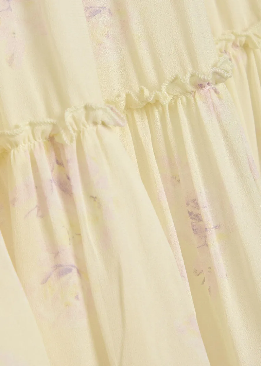 Positano floral-print georgette maxi skirt