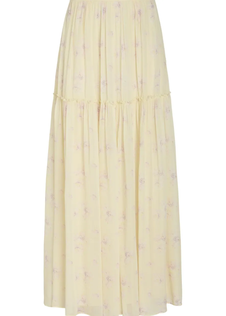 Positano floral-print georgette maxi skirt