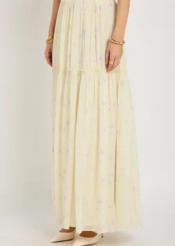 Positano floral-print georgette maxi skirt