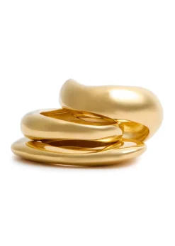 Post-Capital 14kt gold-plated rings - set of three