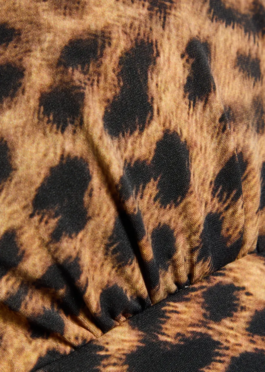Prague leopard-print strapless bikini top