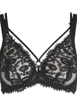 Précieuse floral-embroidered tulle underwired bra