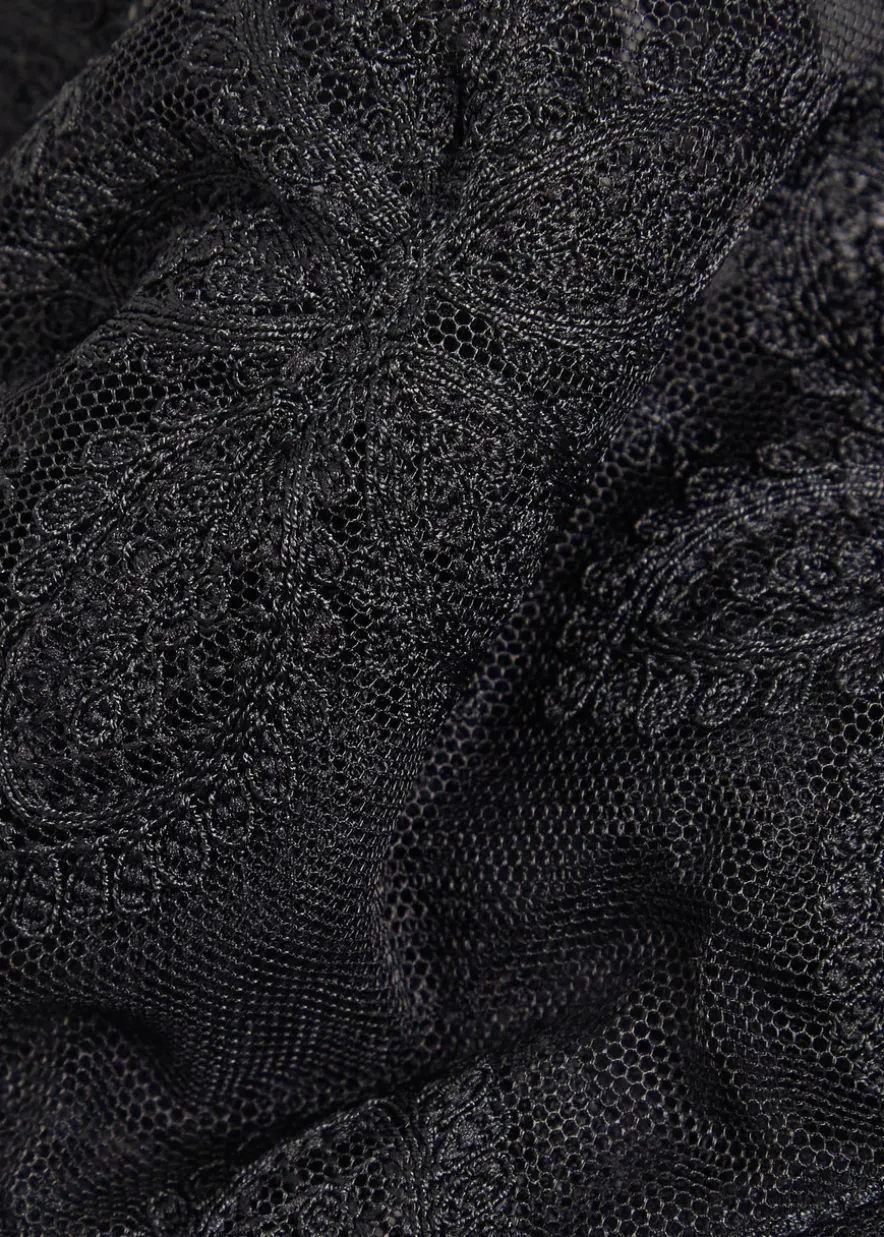 Précieuse floral-embroidered tulle underwired bra