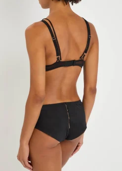 Précieuse floral-embroidered tulle underwired bra