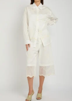 Precious embroidered cotton-poplin shirt