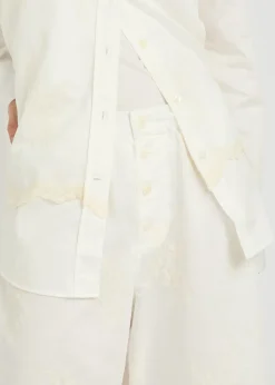 Precious embroidered cotton-poplin shirt