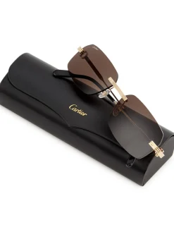 Première De Cartier gold-tone rimless sunglasses