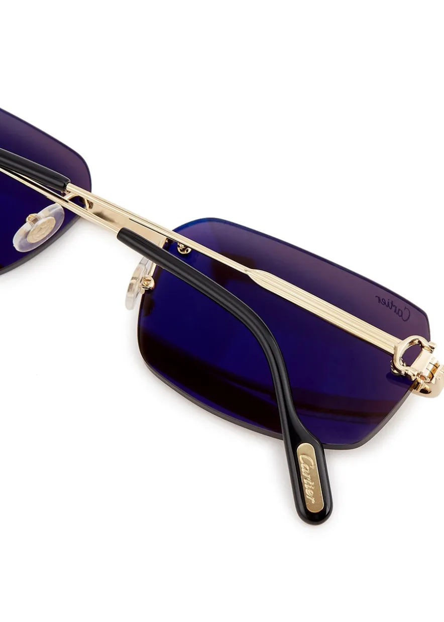 Première De Cartier gold-tone rimless sunglasses