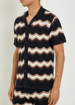 Primavera wavy crochet cotton shirt