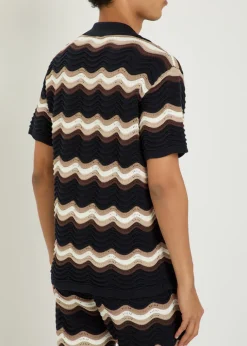 Primavera wavy crochet cotton shirt