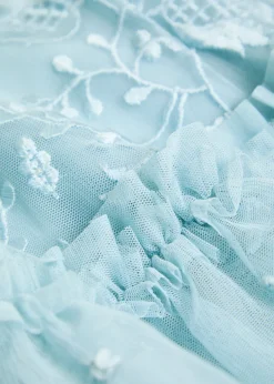 Primrose floral-embroidered tulle gown