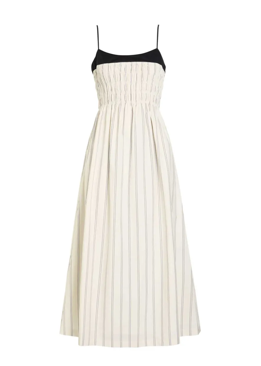 Primrose striped cotton midi dress