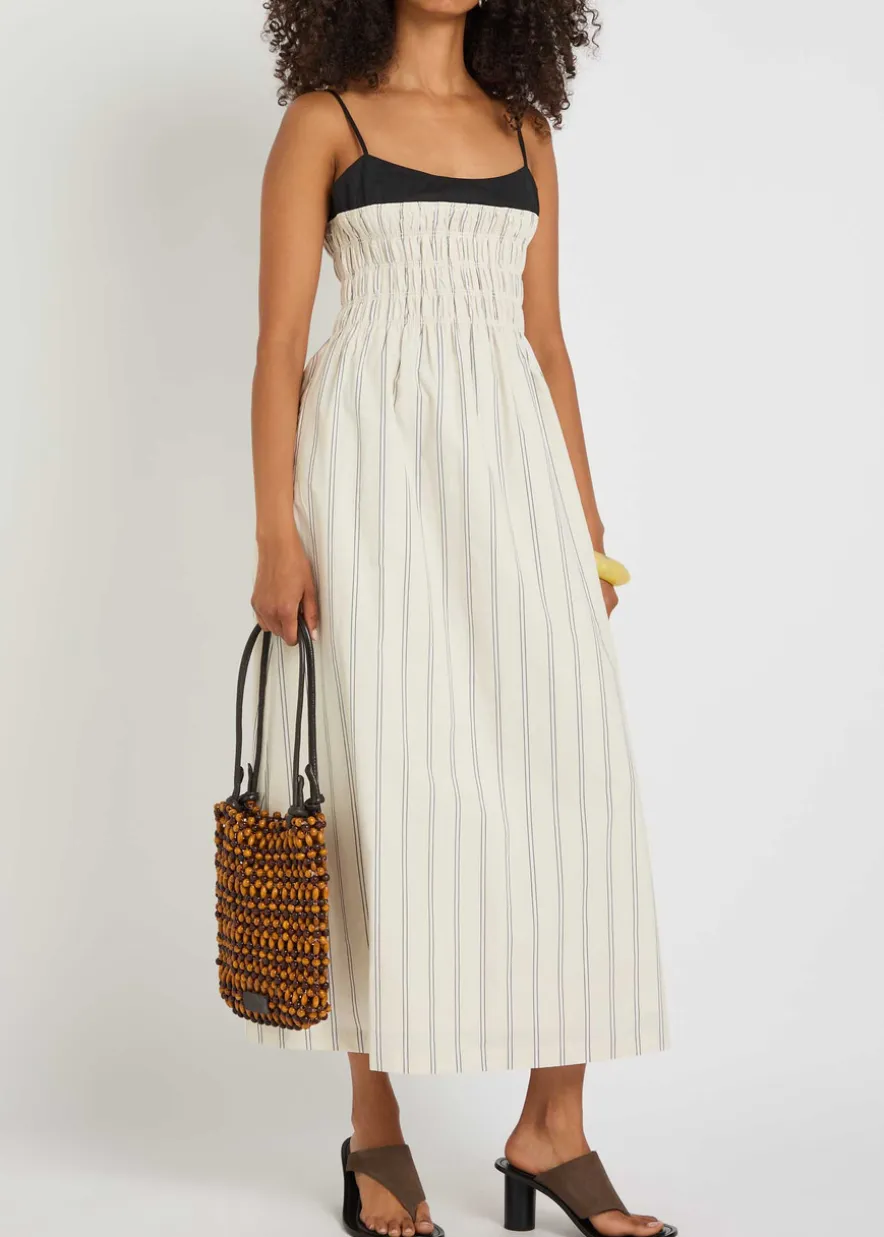 Primrose striped cotton midi dress