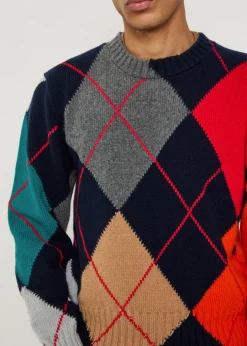 Pringle argyle crew-neck wool jumper