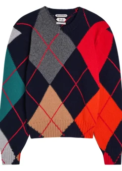 Pringle argyle crew-neck wool jumper