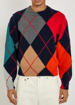 Pringle argyle crew-neck wool jumper