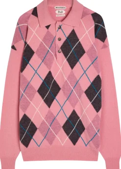 Pringle argyle wool polo jumper