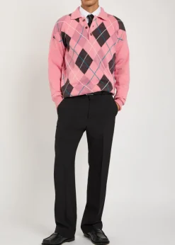 Pringle argyle wool polo jumper
