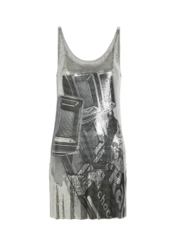Printed chainmail mini dress