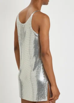 Printed chainmail mini dress