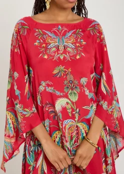 Printed chiffon maxi cover-up dress