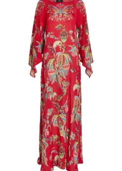 Printed chiffon maxi cover-up dress