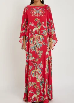 Printed chiffon maxi cover-up dress