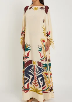 Printed chiffon maxi cover-up dress