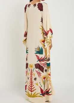 Printed chiffon maxi cover-up dress