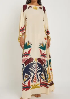 Printed chiffon maxi cover-up dress