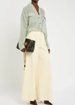 Printed cotton and silk-blend shirt