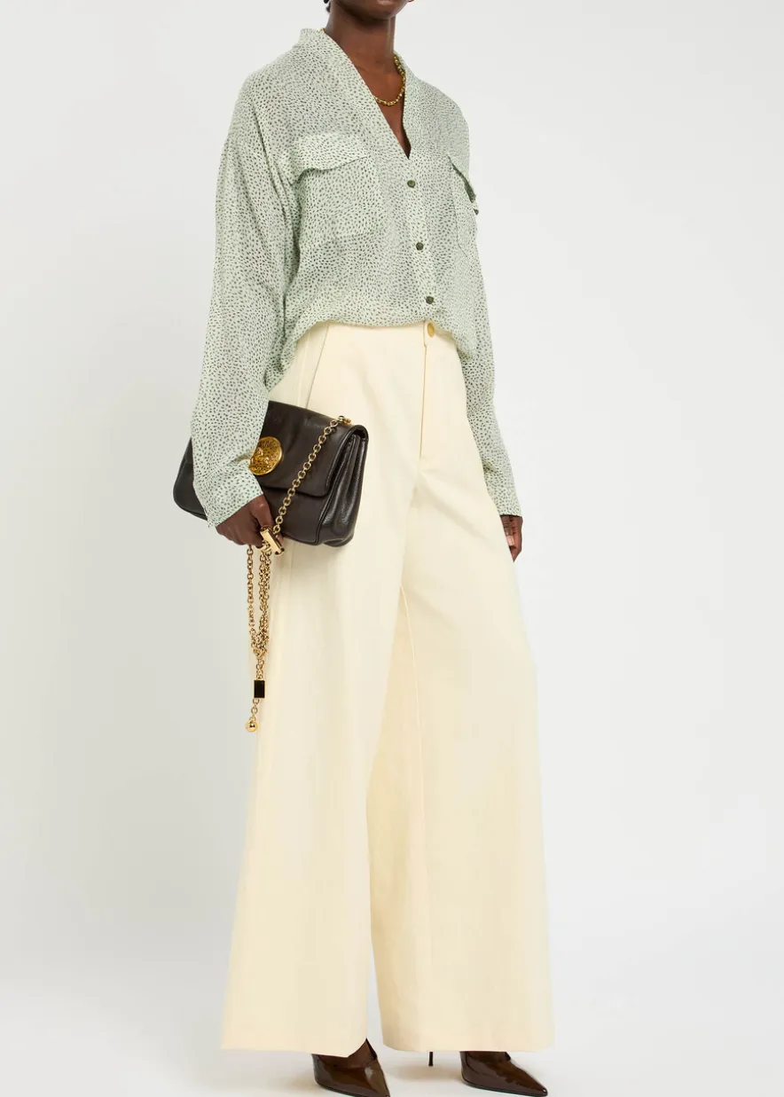 Printed cotton and silk-blend shirt