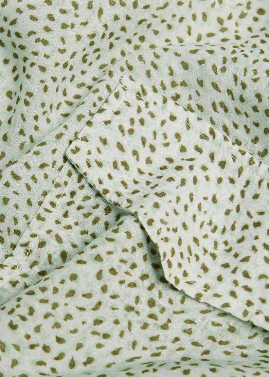 Printed cotton and silk-blend shirt