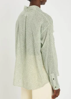 Printed cotton and silk-blend shirt