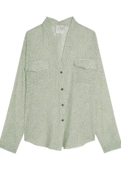 Printed cotton and silk-blend shirt