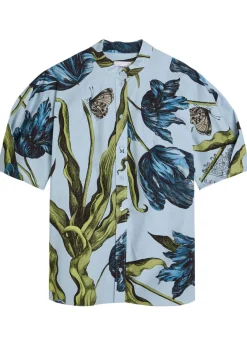 Printed cotton-poplin blouse