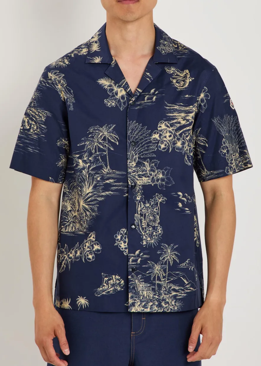 Printed cotton-poplin shirt