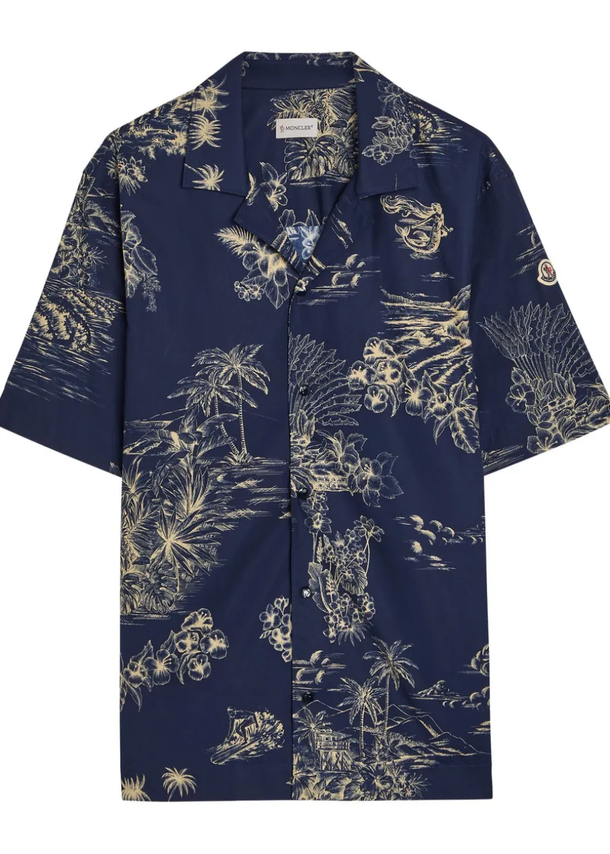 Printed cotton-poplin shirt