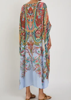 Printed crepe midi beach dress