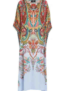 Printed crepe midi beach dress