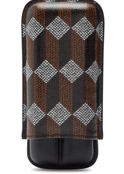 Printed double leather cigar case